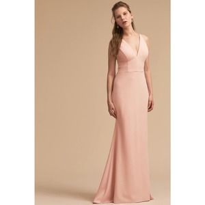 Anthropologie BHLDN Jones Dress US 14 Blush Pink Bridal Romantic Bridesmaid